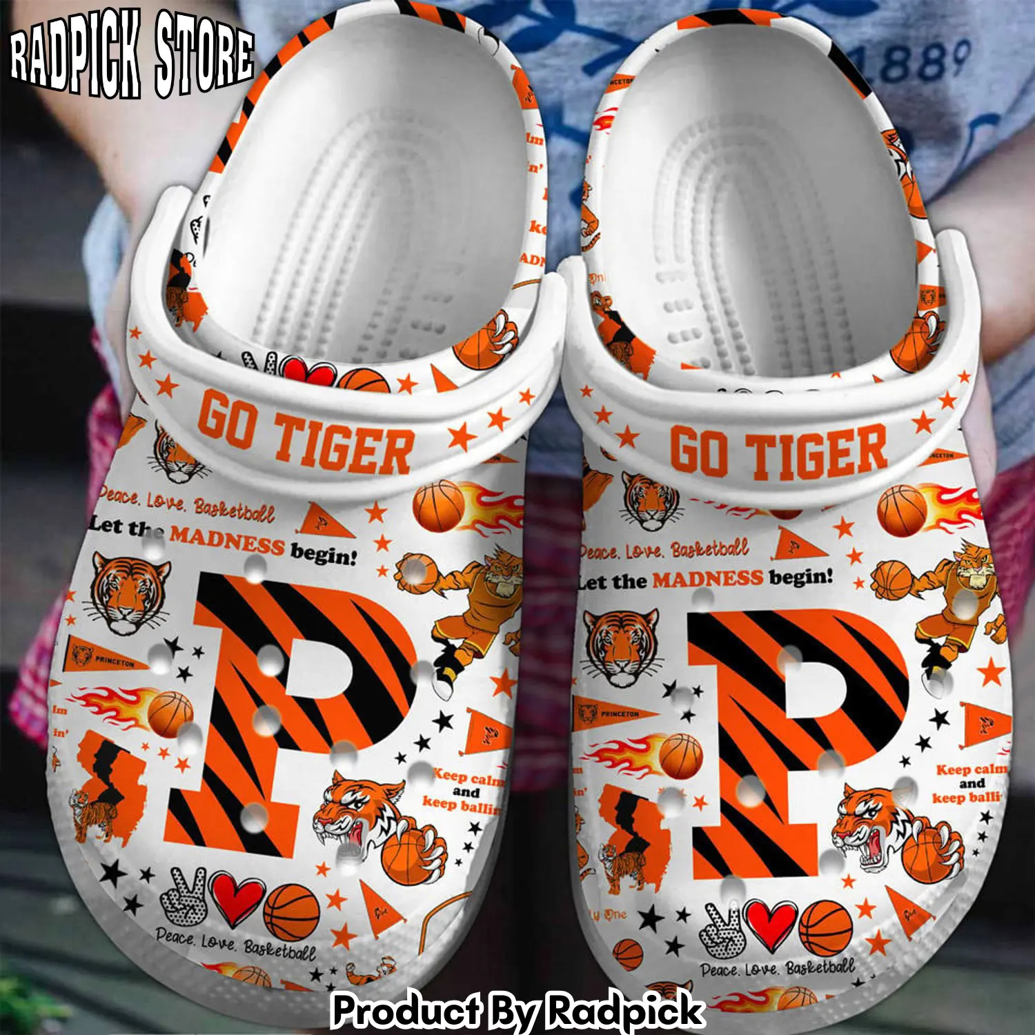 Radpick princeton tigers ncaa sport clogs clogs crocband shoes comfortable for men women and kids rp6521985
